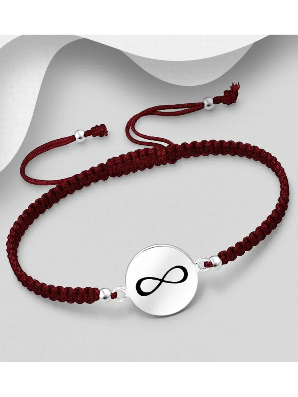 925 Sterling Silver Infinity with Adjustable Thread Bracelet